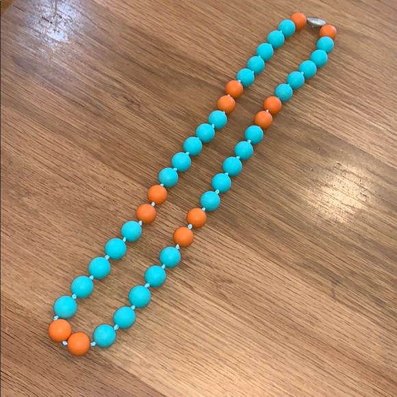 Turquoise & Orange Silicone Necklace~ - Picture 2 of 8